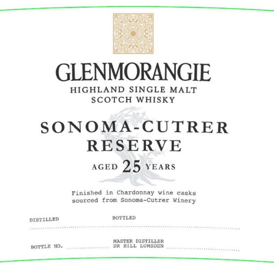 Glenmorangie Sonoma-Cutrer Reserve 25 Year Old Scotch Glenmorangie