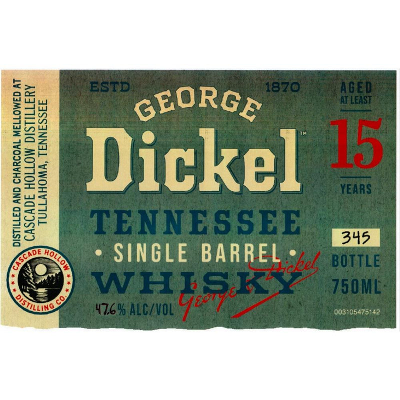George Dickel Single Barrel 15 Year Old