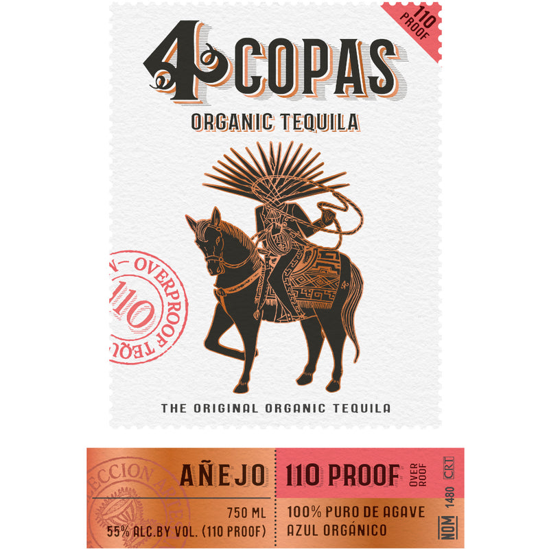 4 Copas Anejo Tequila 110 Proof