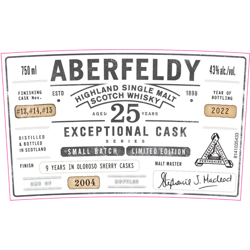 Aberfeldy 25 Year Old Exceptional Cask Series