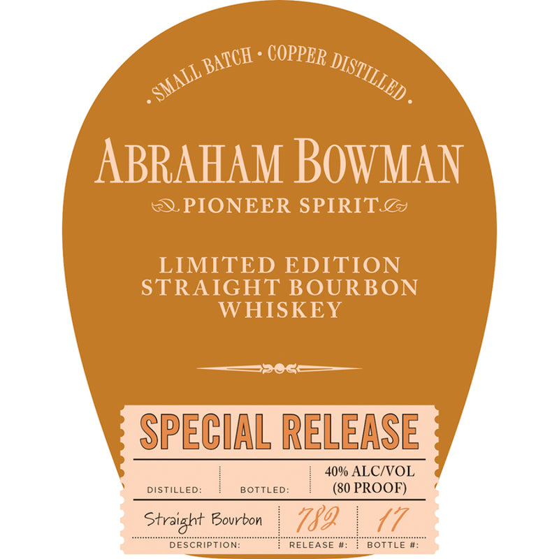 Abraham Bowman Special Release Straight Bourbon