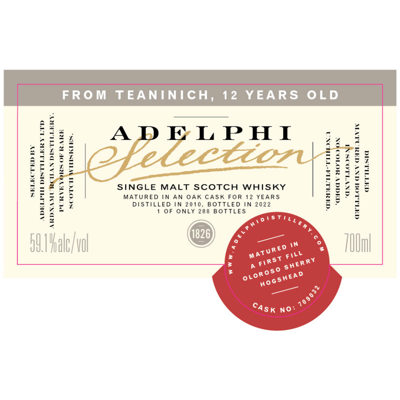 Adelphi Selection Teaninich 12 Year Old 2010