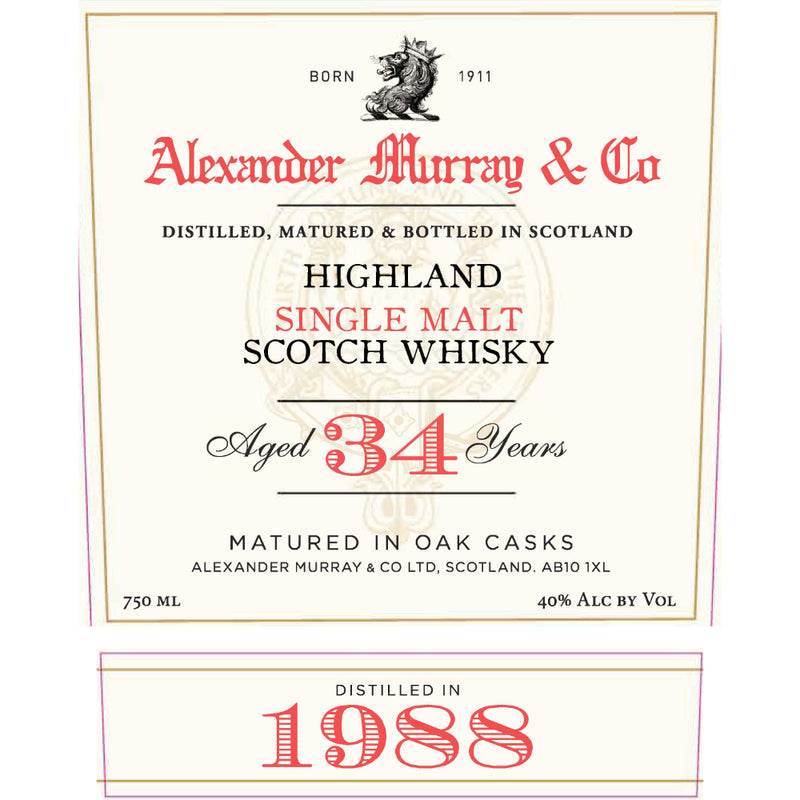 Alexander Murray Highland 34 Year Old 1988