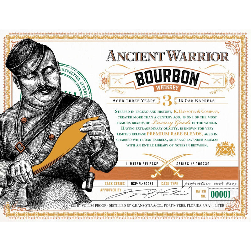 Ancient Warrior 3 Year Old Bourbon 1L