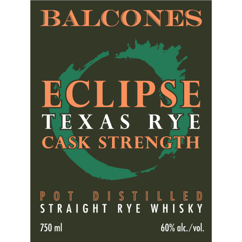 Balcones Eclipse Cask Strength Straight Rye