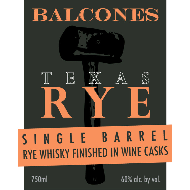 Balcones Single Barrel Texas Rye Finished In Wine Casks