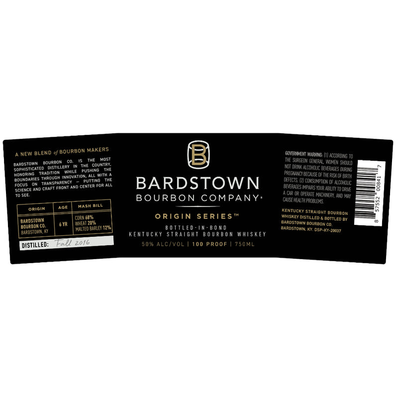 Bardstown Bourbon Company Origin Series Bourbon Bottled in Bond