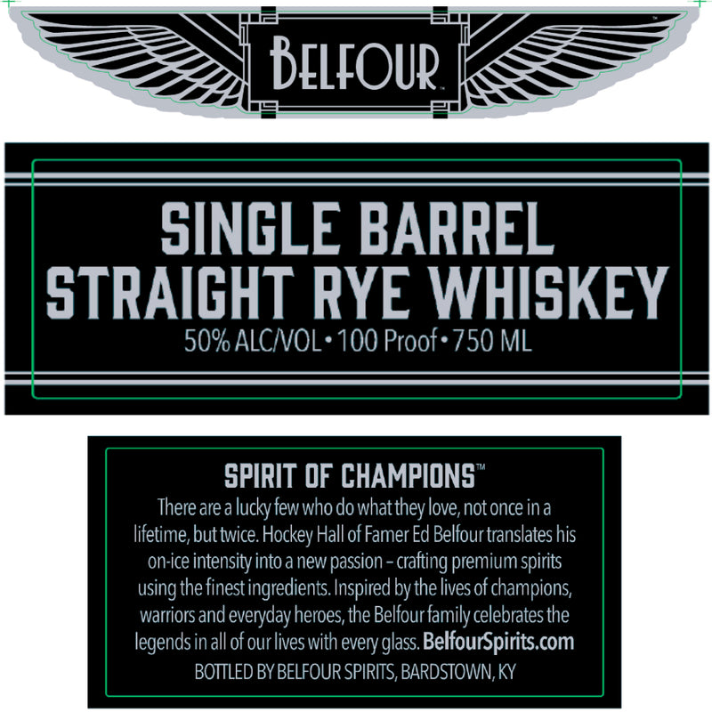 Belfour Single Barrel Straight Rye Whiskey By Ed Belfour