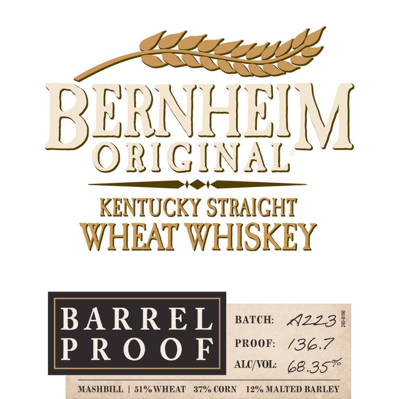 Bernheim Barrel Proof Original Wheat Whiskey