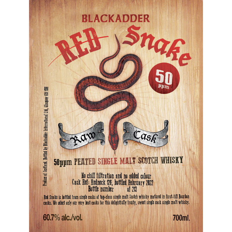 Blackadder Red Snake 50PPM Peated Single Malt Scotch