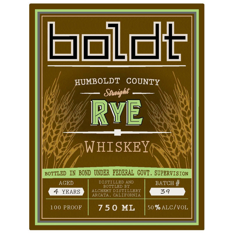 Boldt Humboldt County Straight Rye