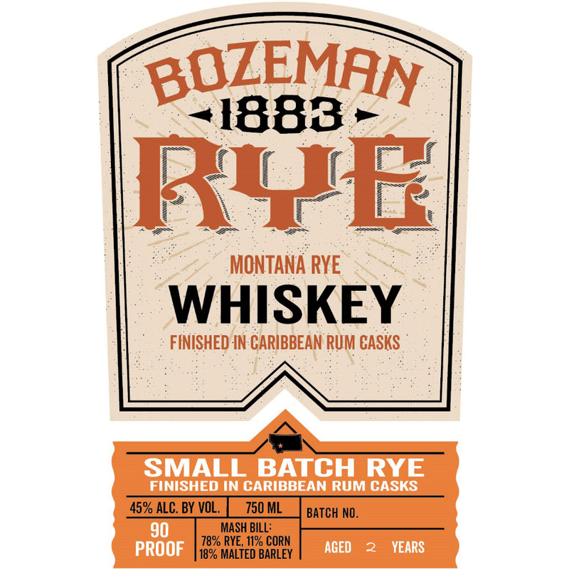 Bozeman 1883 Small Batch Straight Rye Finished in Rum Casks