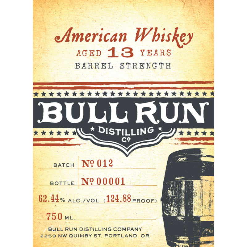 Bull Run 13 Year Old Barrel Strength Whiskey