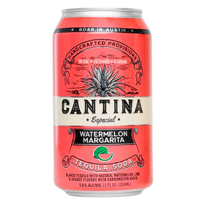 Cantina Watermelon Margarita Tequila Soda 4pk