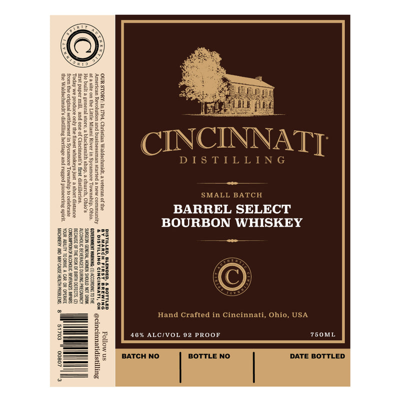Cincinnati Distilling Small Batch Barrel Select Bourbon