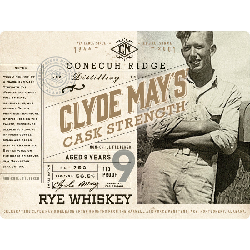 Clyde May’s 9 Year Old Cask Strength Rye Whiskey
