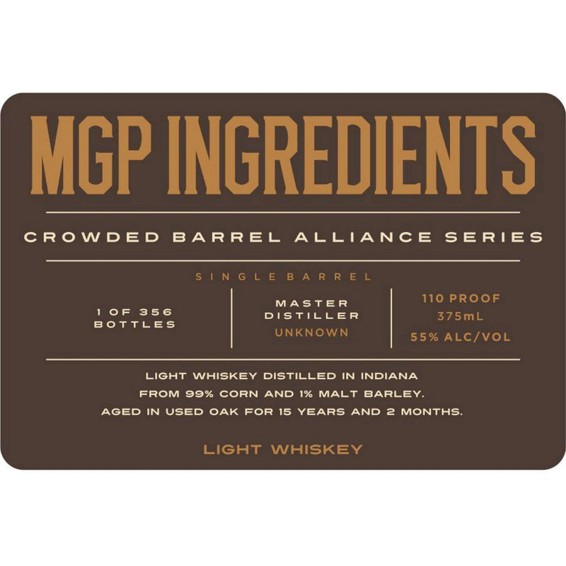 Crowded Barrel Alliance Series MGP Ingredients Light Whiskey