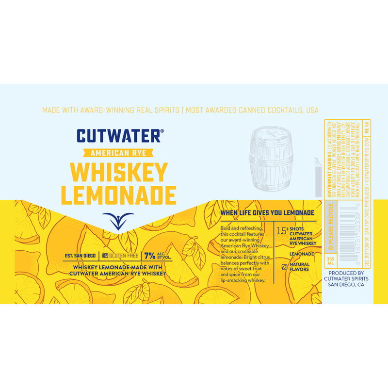 Cutwater Whiskey Lemonade Canned Cocktail