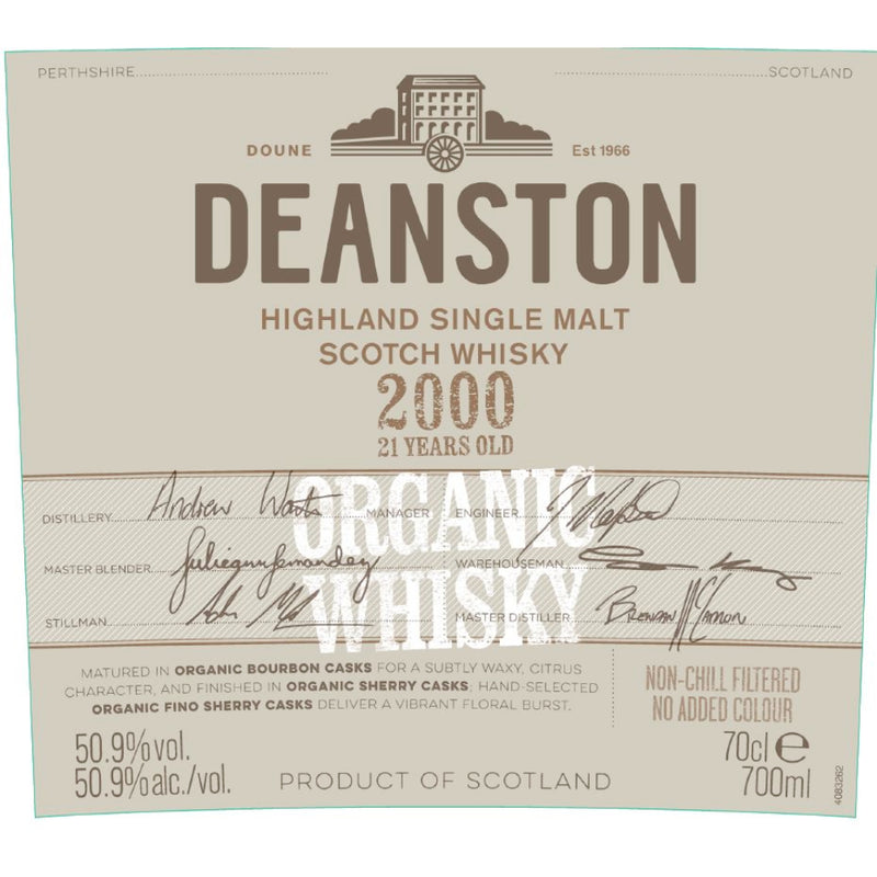 Deanston 21 Year Old Organic Whisky