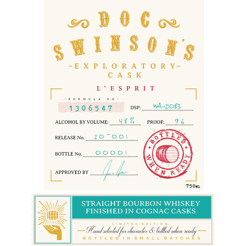 Doc Swinson’s Exploratory Cask L’Esprit Straight Bourbon