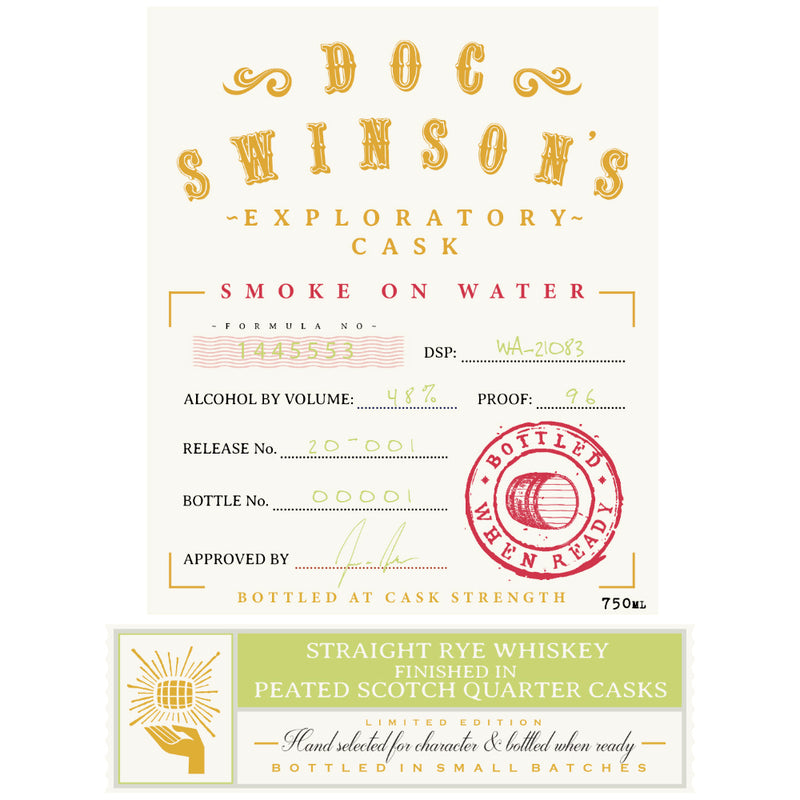 Doc Swinson’s Exploratory Cask Smoke On Water Straight Rye