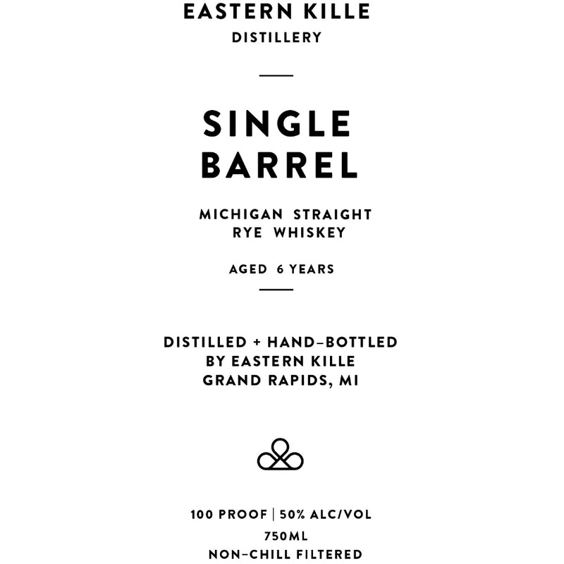 Eastern Kille Distillery Single Barrel Straight Rye Whiskey