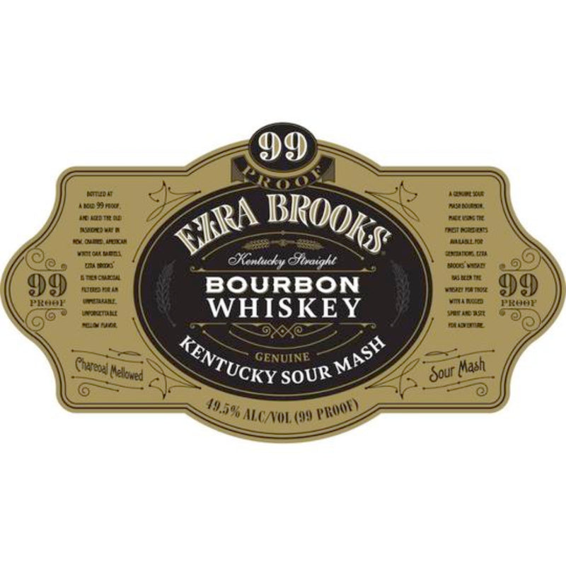 Ezra Brooks Kentucky Sour Mash Straight Bourbon 99 Proof 1.75L