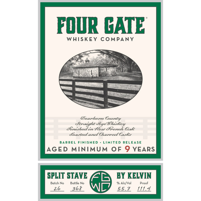 Four Gate Split Stave Rye Whiskey By Kelvin