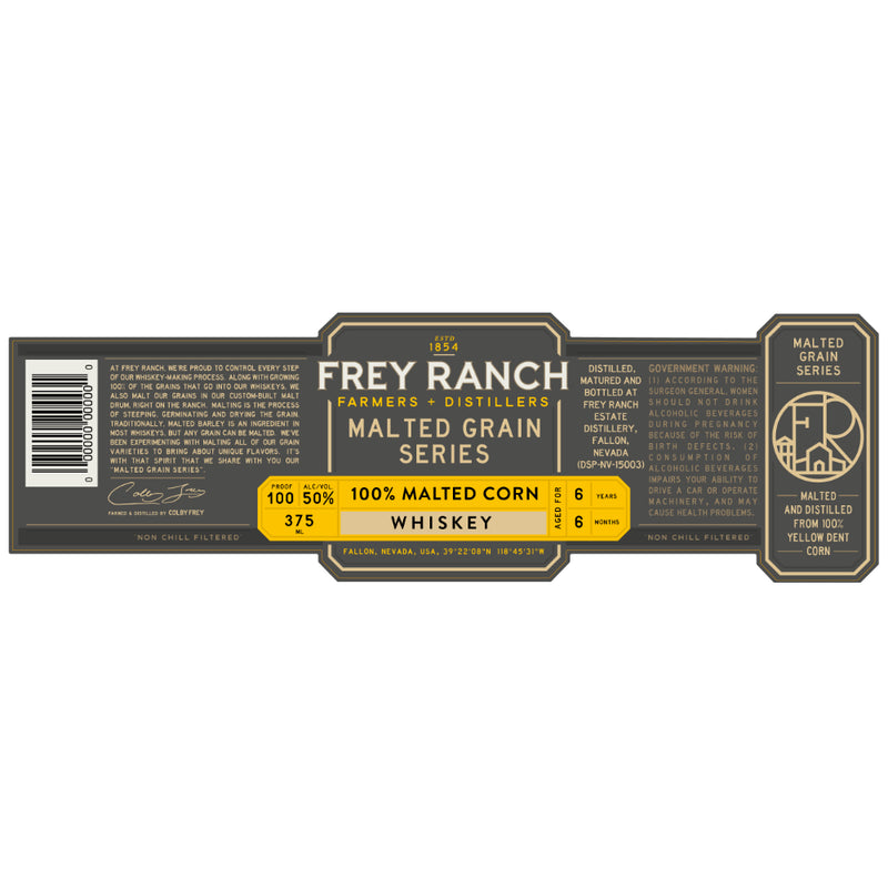 Frey Ranch Malted Grain Series 100% Malted Corn Whiskey 375mL
