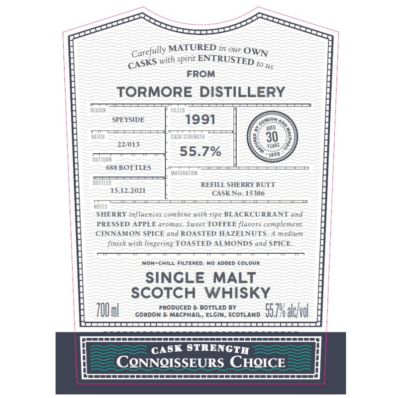 Gordon and Macphail Tormore 30 Year Old Connoisseurs Choice