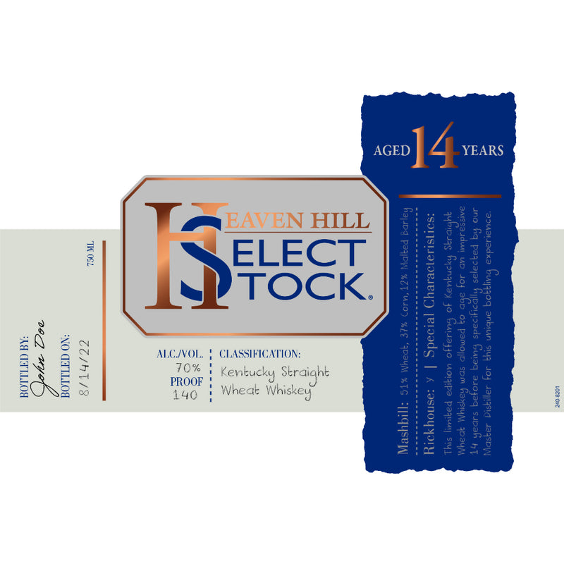 Heaven Hill Select Stock 14 Year Old Wheat Whiskey