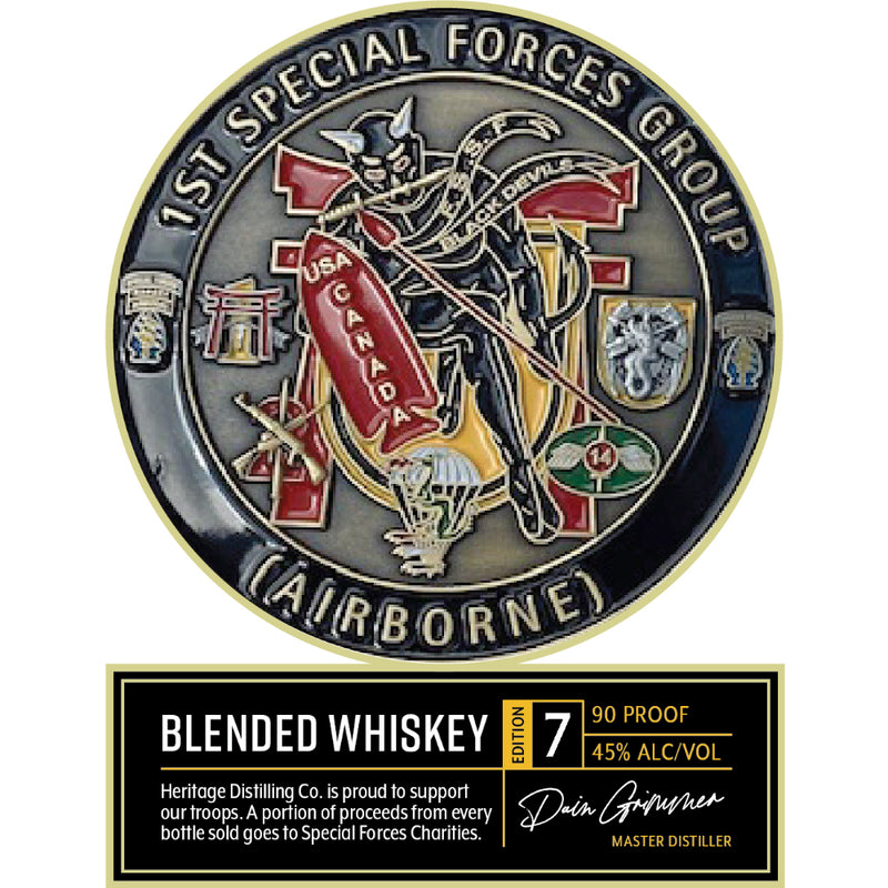 Heritage Distilling 1st Special Forces Group Whiskey 7th Edition