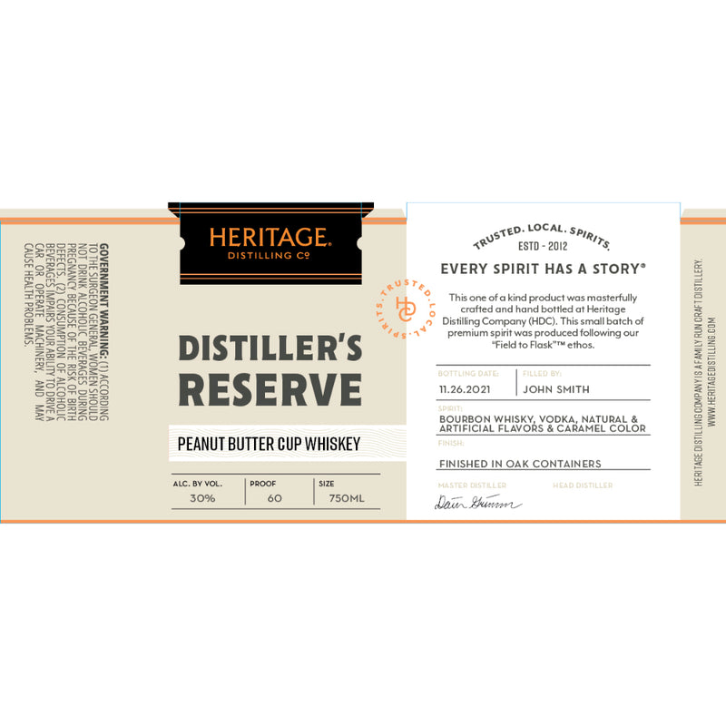 Heritage Distilling Distiller’s Reserve Peanut Butter Cup Whiskey