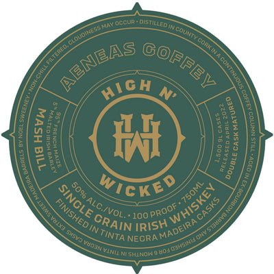 High N’ Wicked Aneas Coffey Irish Whiskey