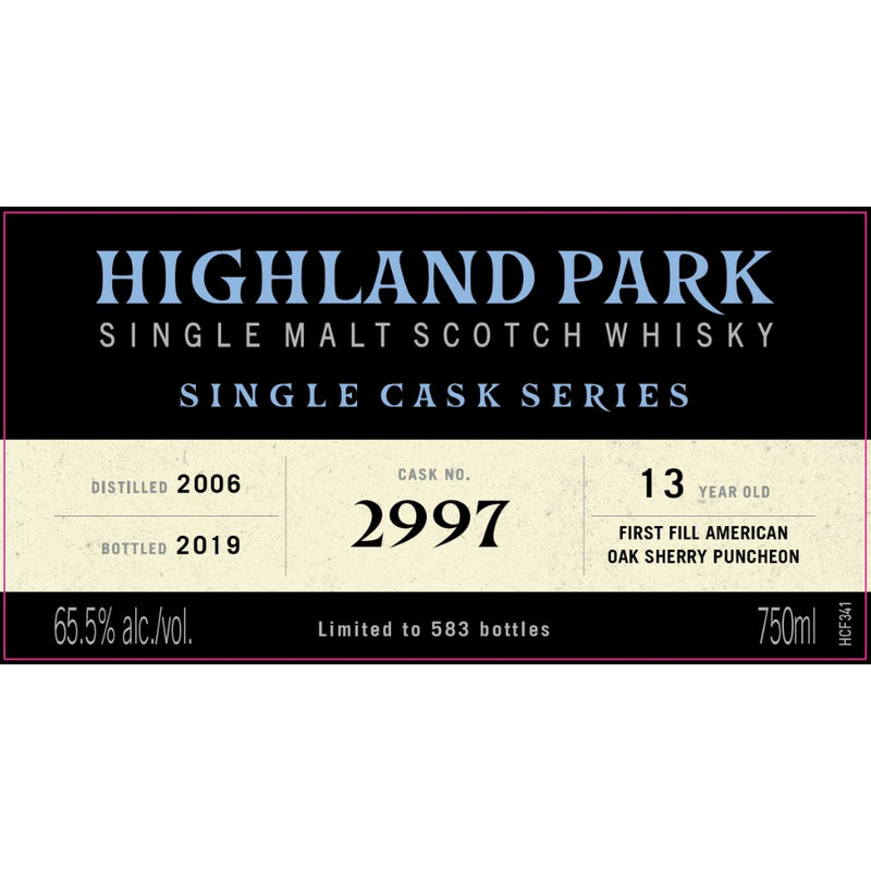 Highland Park Single Cask Series 13 Year Old Cask No. 2997