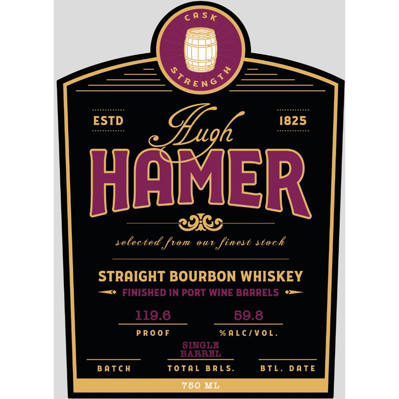 Hugh Hamer Single Barrel Bourbon Finished in Port Wine Barrels