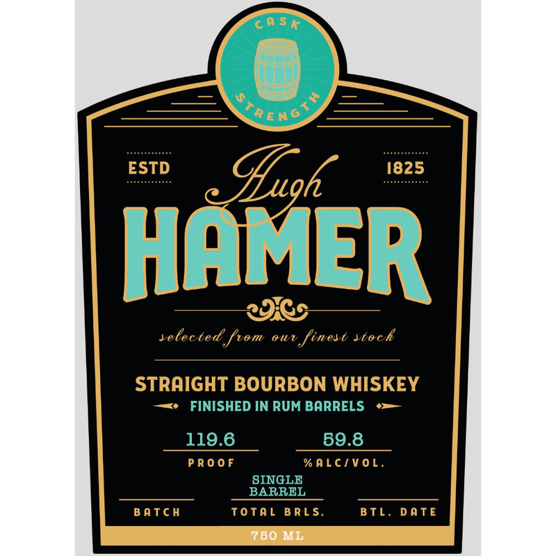 Hugh Hamer Single Barrel Bourbon Finished in Rum Barrels
