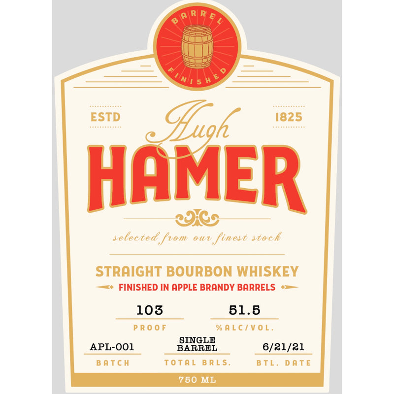 Hugh Hamer Straight Bourbon Finished In Apple Brandy Barrels