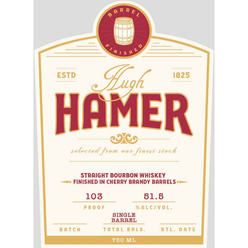 Hugh Hamer Straight Bourbon Finished in Cherry Brandy Barrels