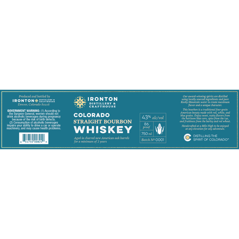Ironton Distillery Colorado Straight Bourbon