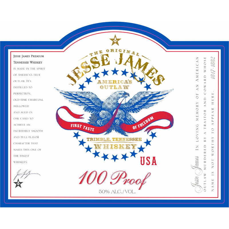 Jesse James 100 Proof Tennessee Whiskey