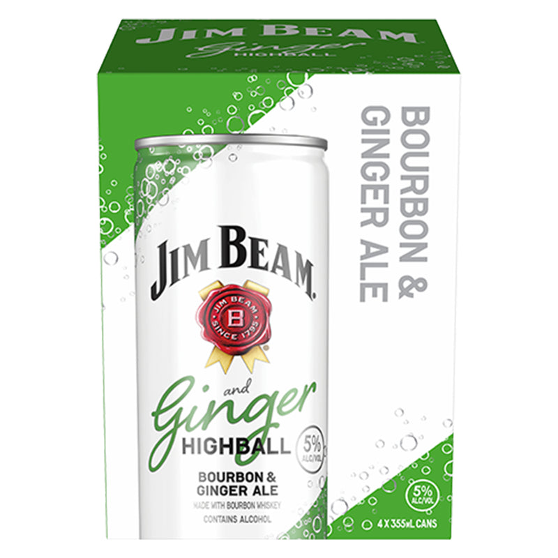 Jim Beam Ginger Highball Bourbon & Ginger Ale 4pk