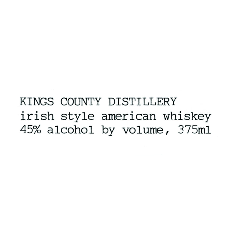 Kings County Irish Style American Whiskey 375mL
