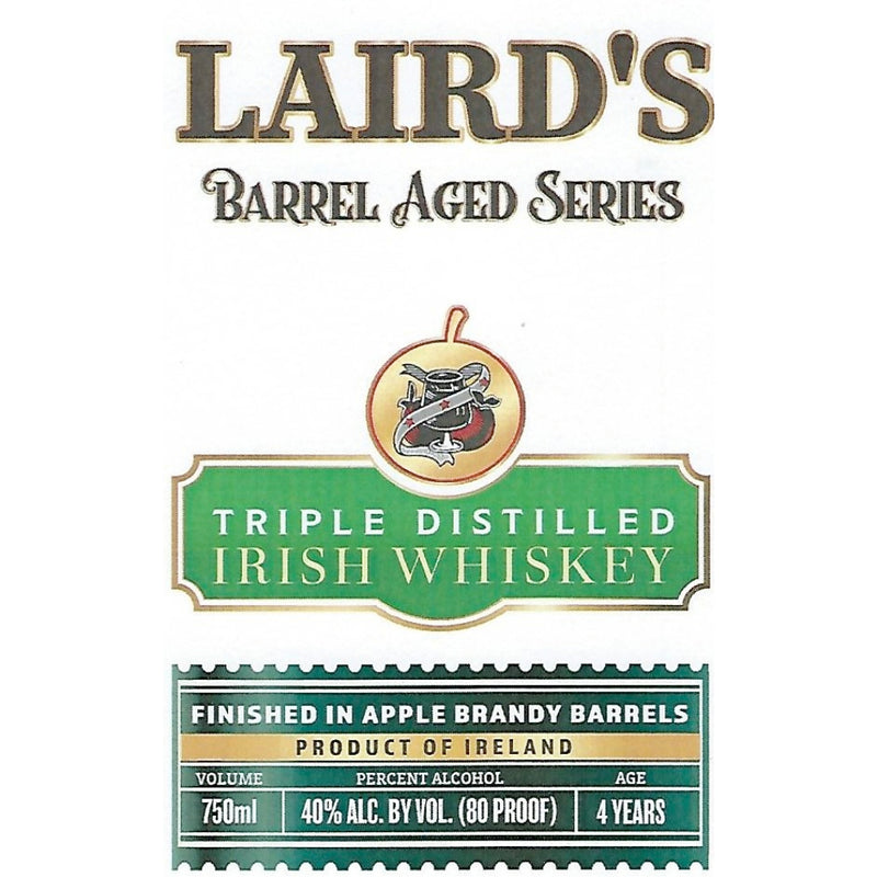 Laird’s Irish Whiskey Finished in Apple Brandy Barrels