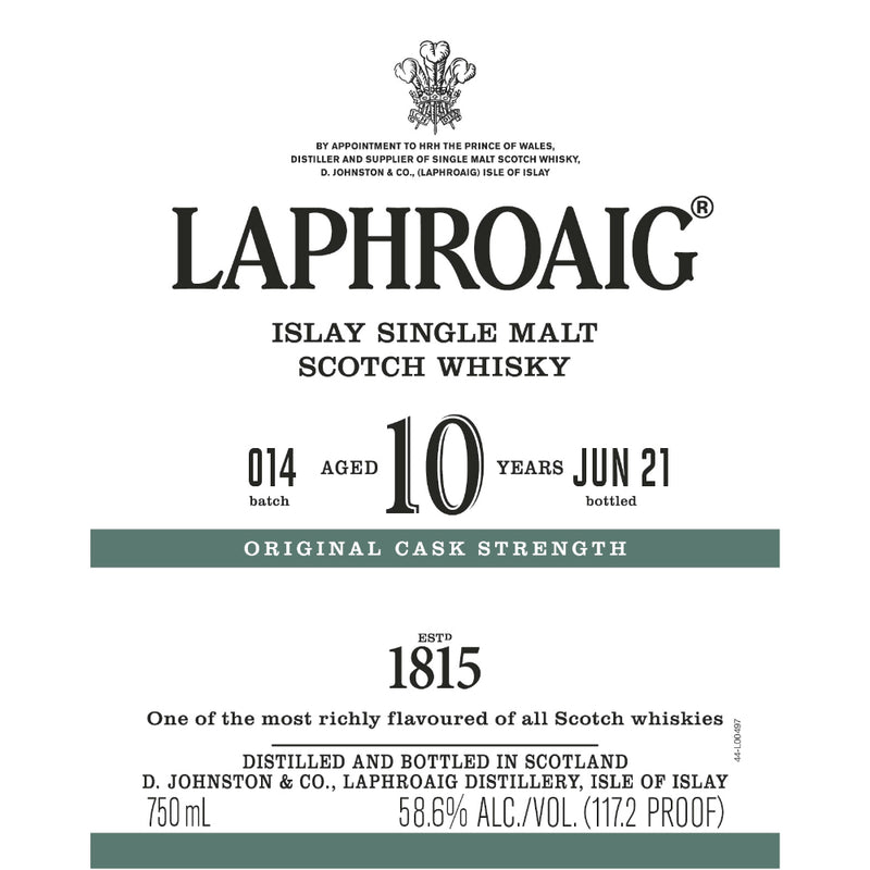 Laphroaig 10 Year Old Cask Strength Batch 014