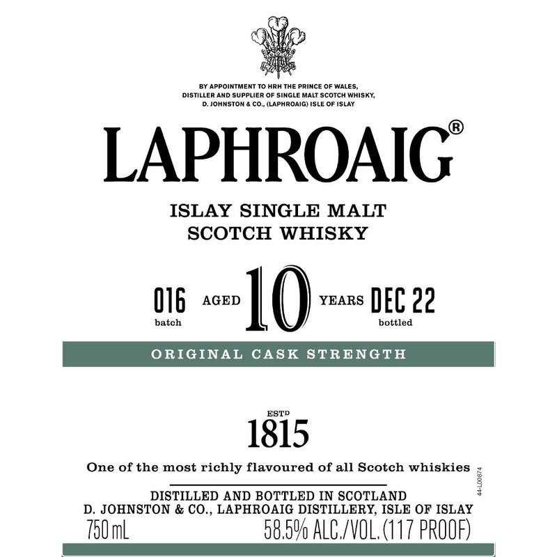 Laphroaig 10 Year Old Cask Strength Batch 016