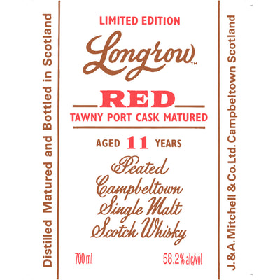 Longrow Red 11 Year Old Tawny Port Cask Matured Scotch