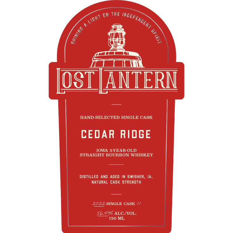 Lost Lantern Cedar Ridge 5 Year Old Iowa Straight Bourbon