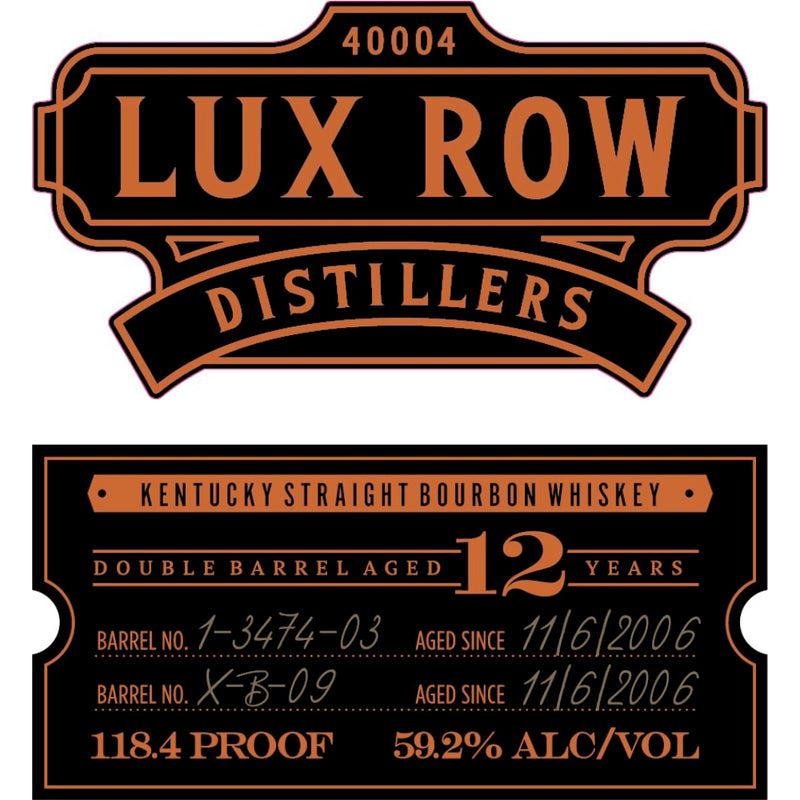 Lux Row Distillers 12 Year Old Double Barreled Bourbon
