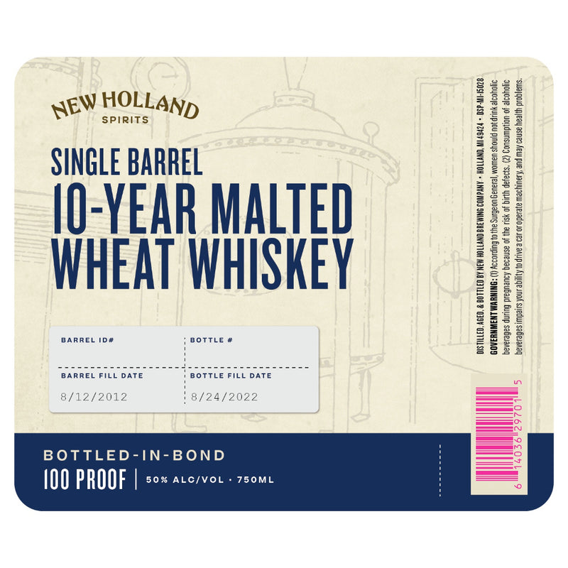 New Holland 10 Year Malted Wheat Whiskey Bottled in Bond